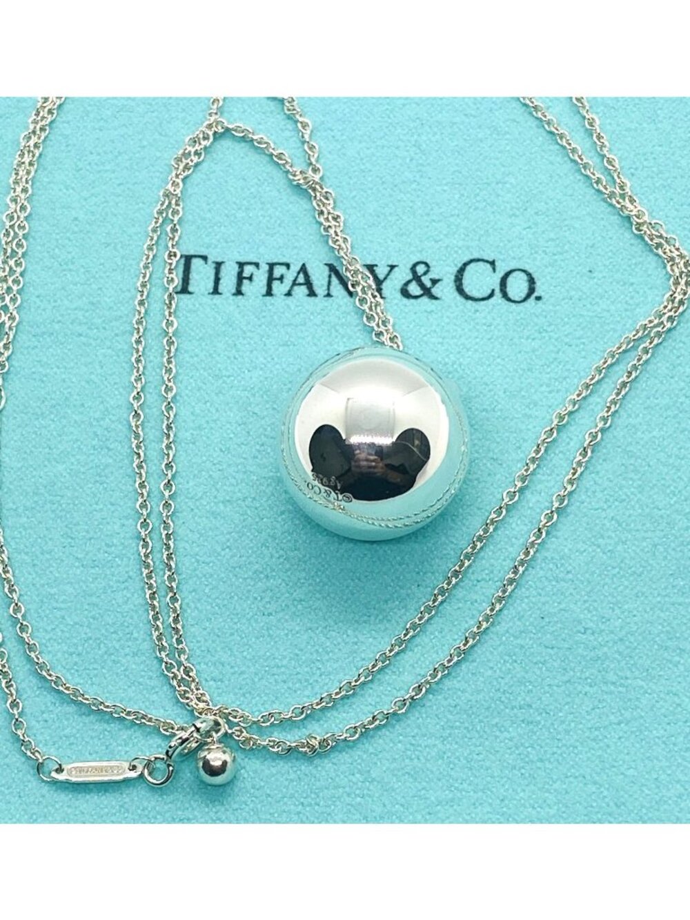 Tiffany & Co Sterling Silver 925 Hardwear Ball Necklace 19mm